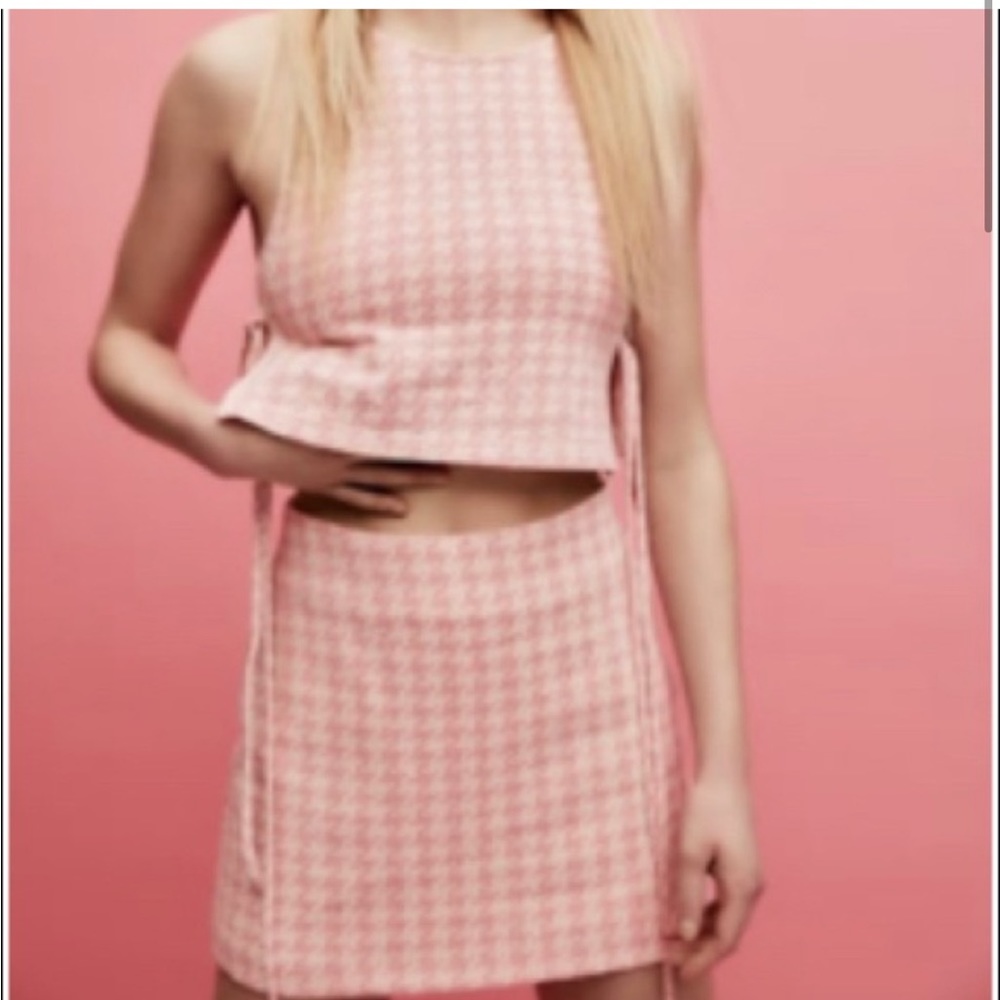 Zara Pink Houndstooth Set